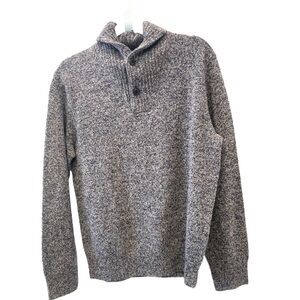 Mens J Crew marled shawl collar 100% lambs wool sweater medium